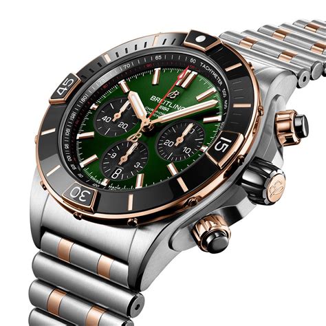 breitling super chronomat green dial|breitling titanium green dial.